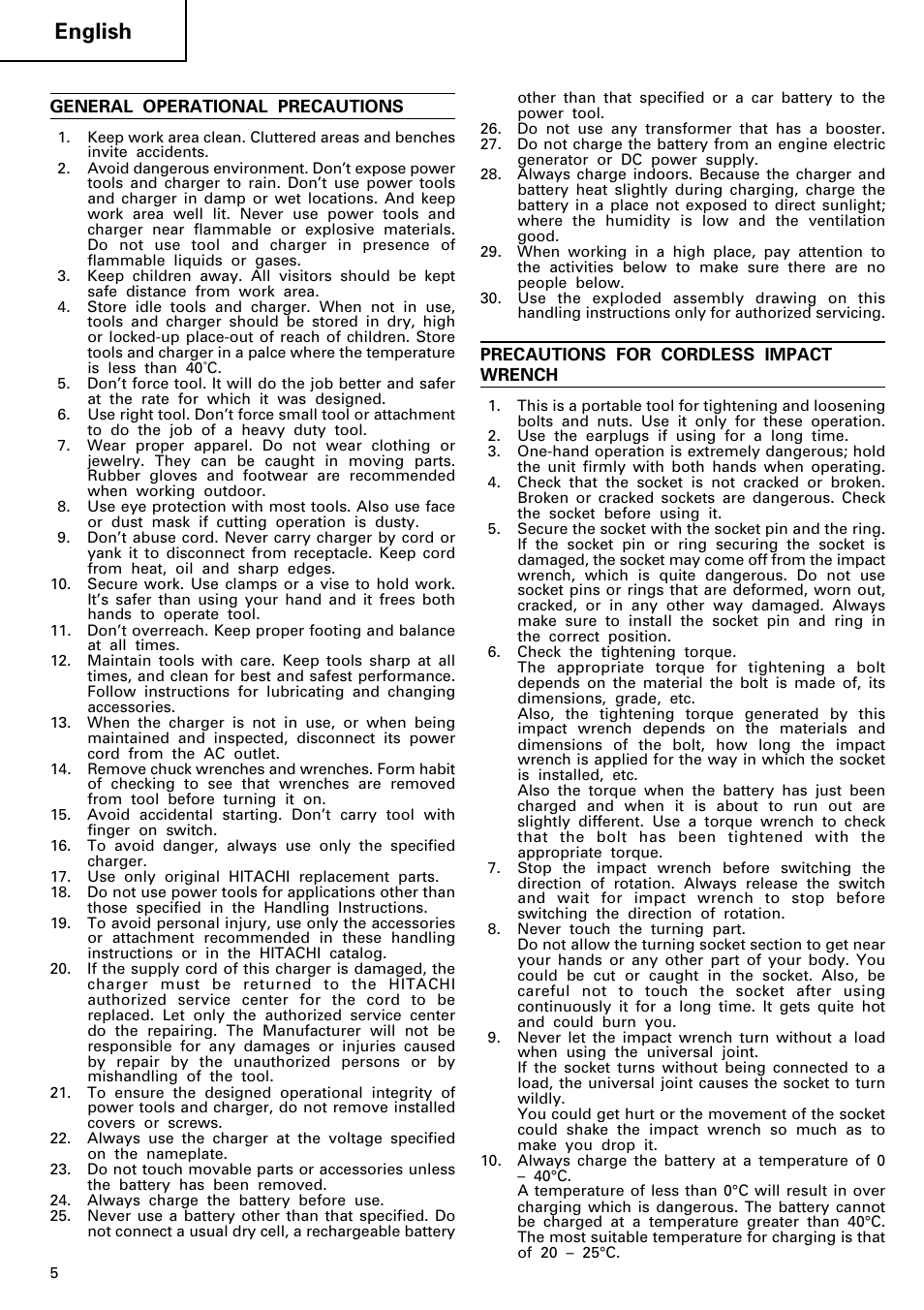 English | Hitachi WR 12DM User Manual | Page 6 / 98