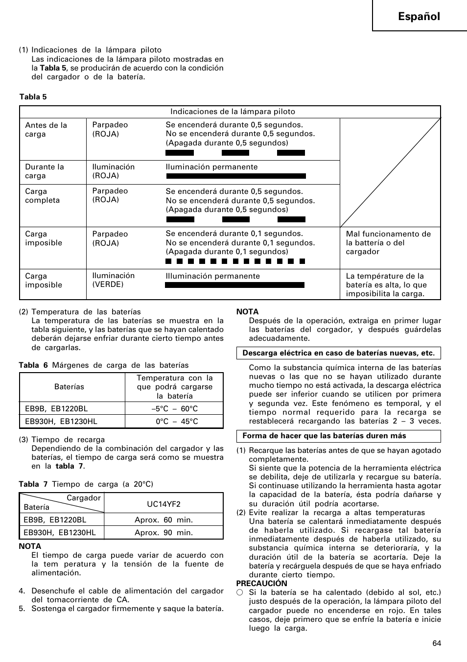 Español | Hitachi WR 12DM User Manual | Page 65 / 98