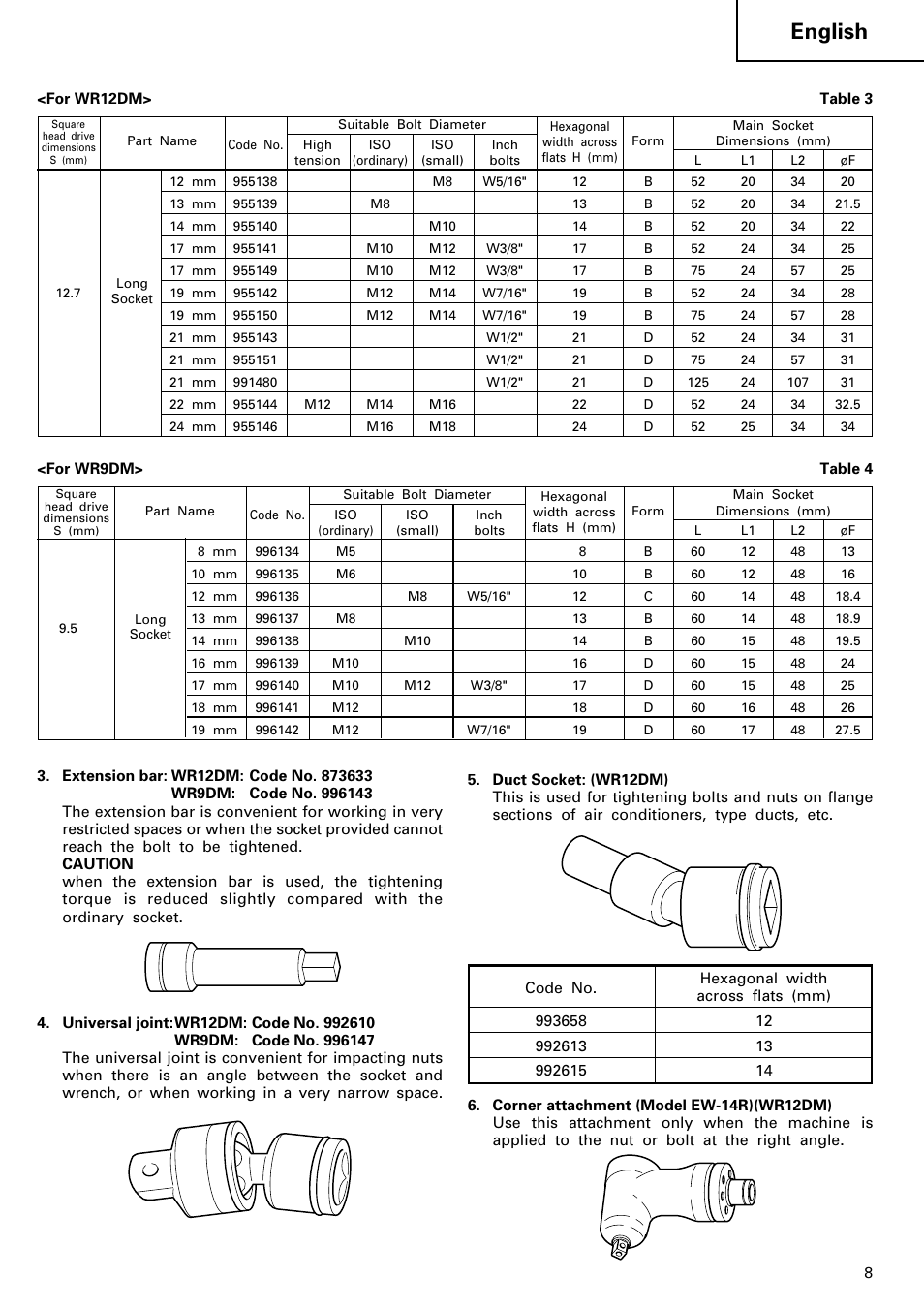 English | Hitachi WR 12DM User Manual | Page 9 / 98
