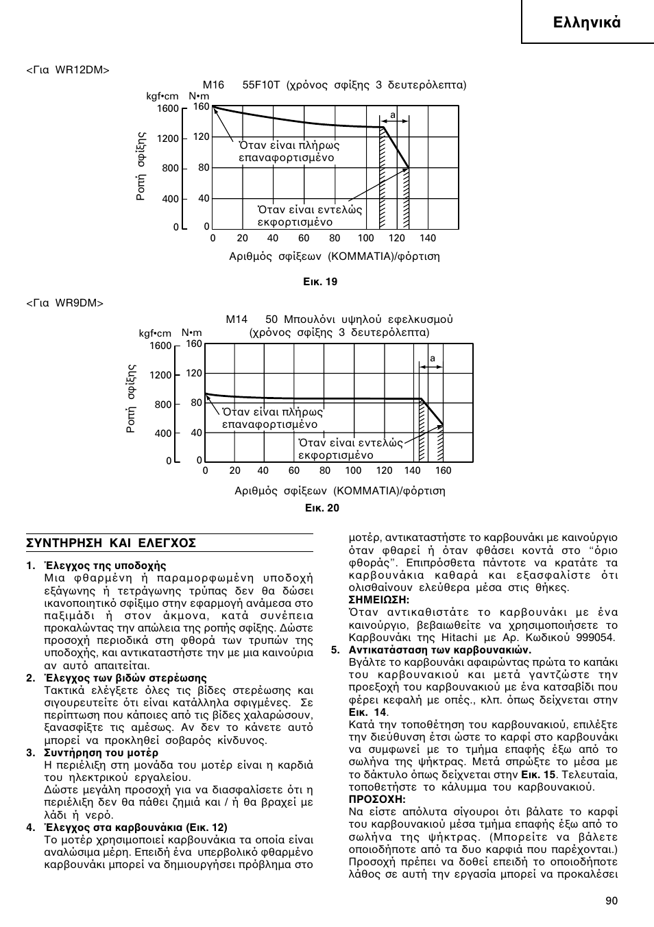 Ελληνικά | Hitachi WR 12DM User Manual | Page 91 / 98