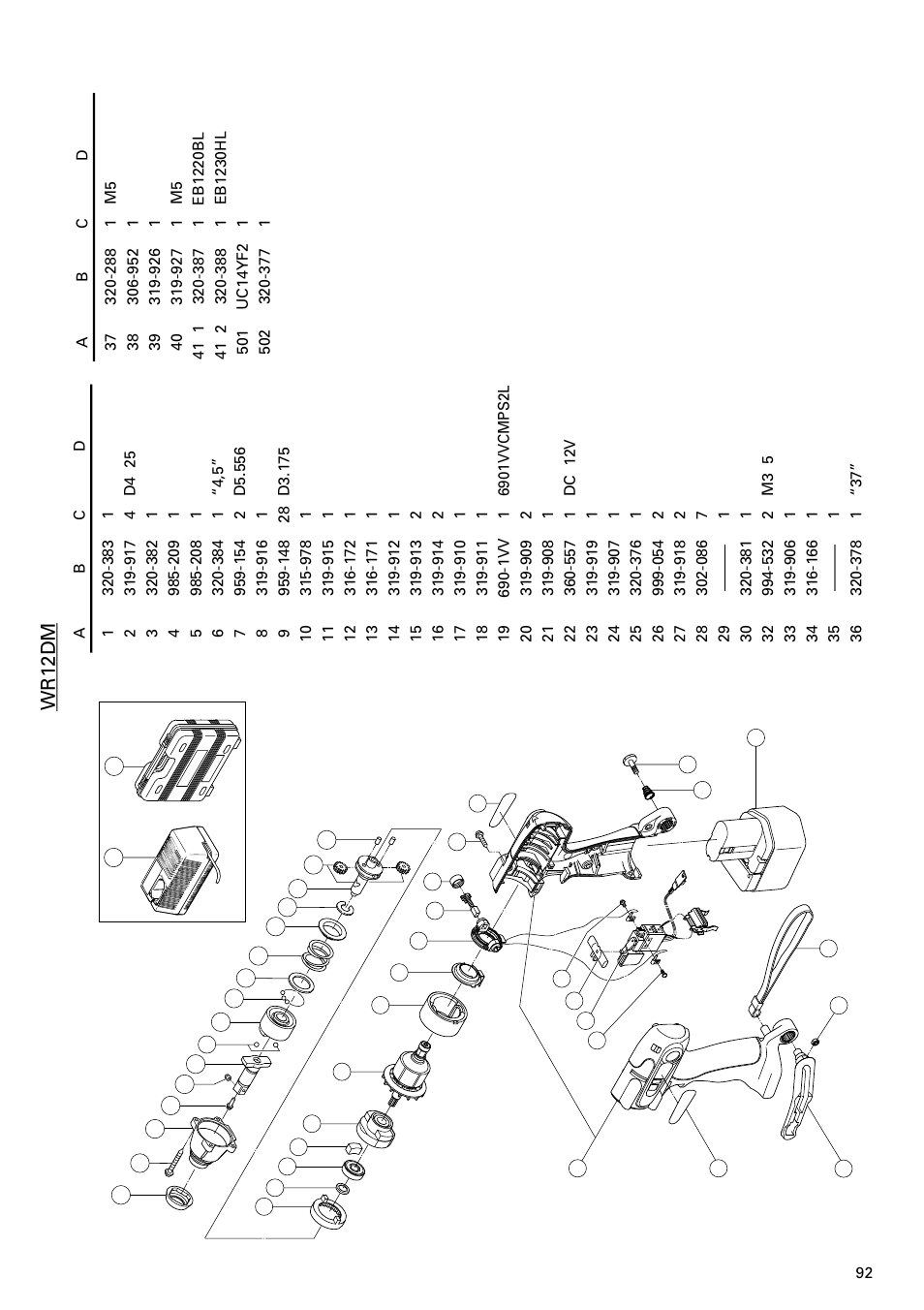 Wr12dm | Hitachi WR 12DM User Manual | Page 93 / 98