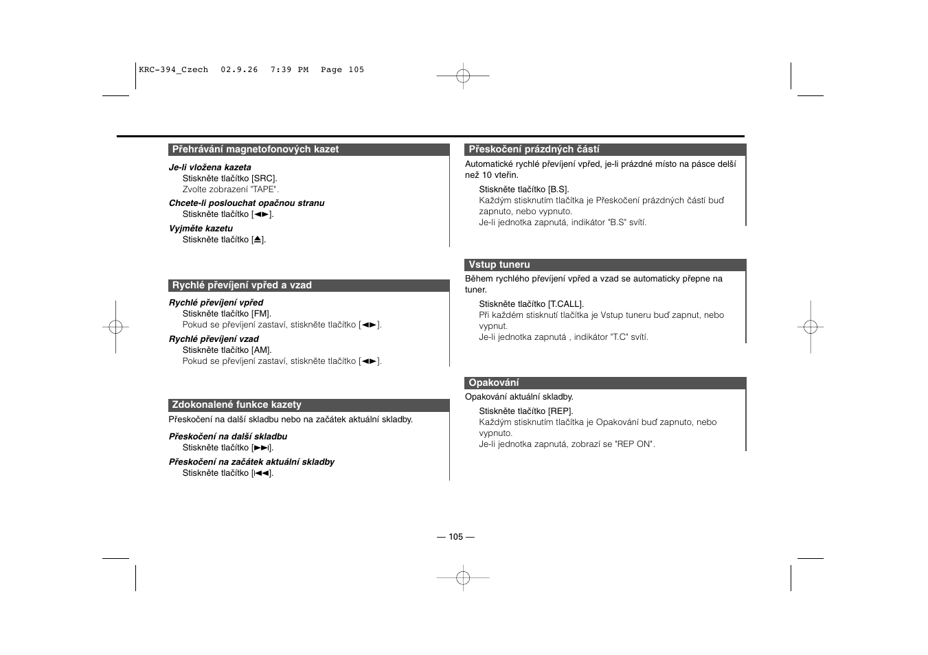 Kenwood KRC-31 User Manual | Page 105 / 122