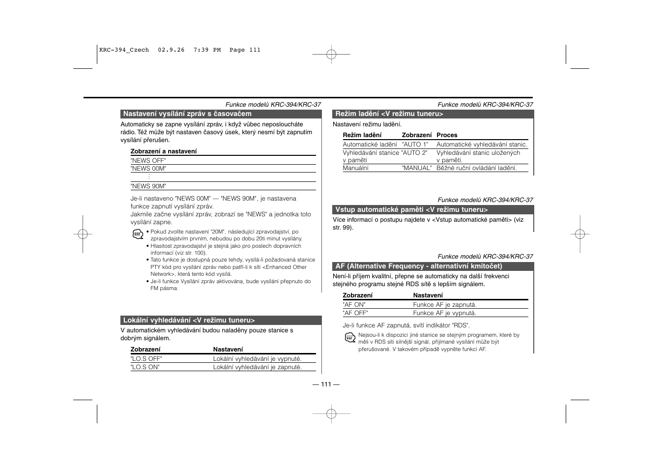 Kenwood KRC-31 User Manual | Page 111 / 122