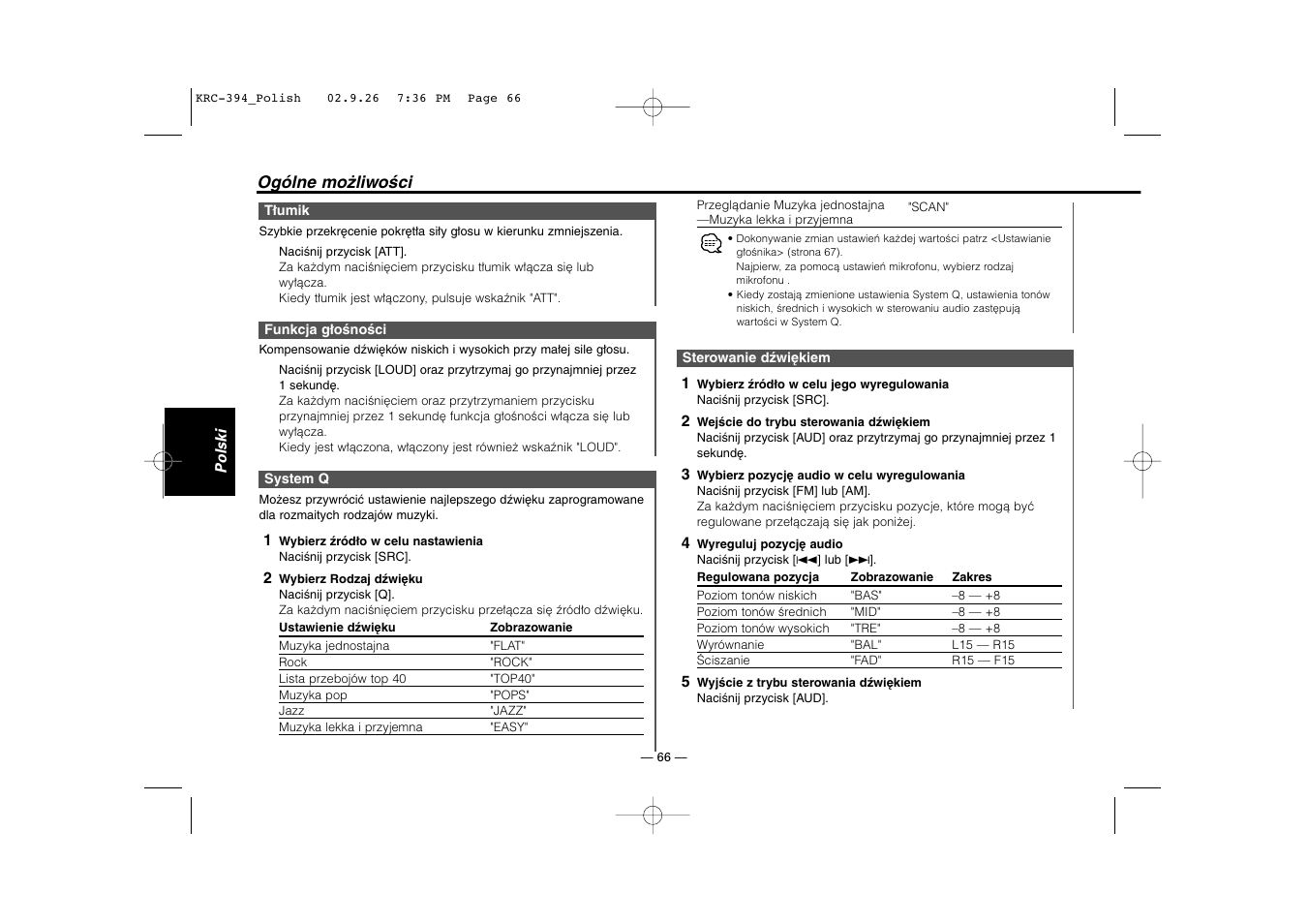 Kenwood KRC-31 User Manual | Page 66 / 122