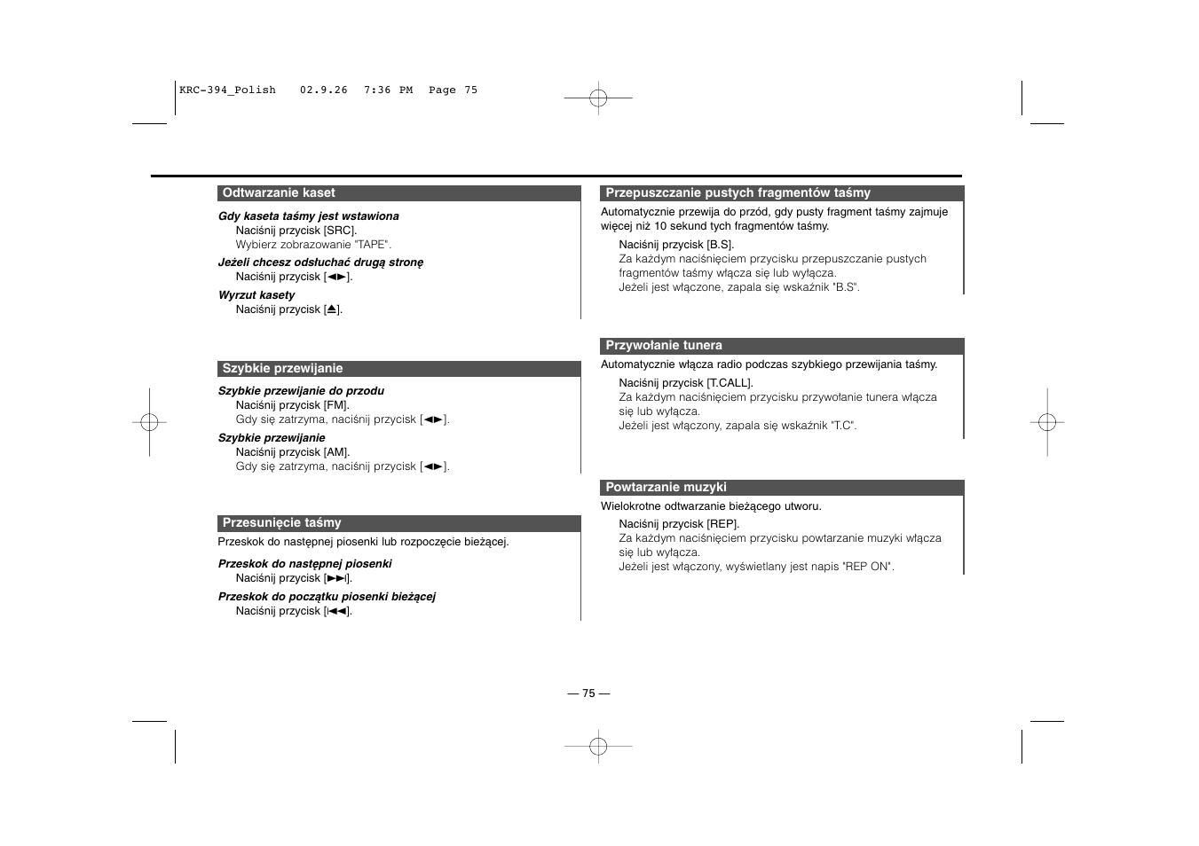 Kenwood KRC-31 User Manual | Page 75 / 122