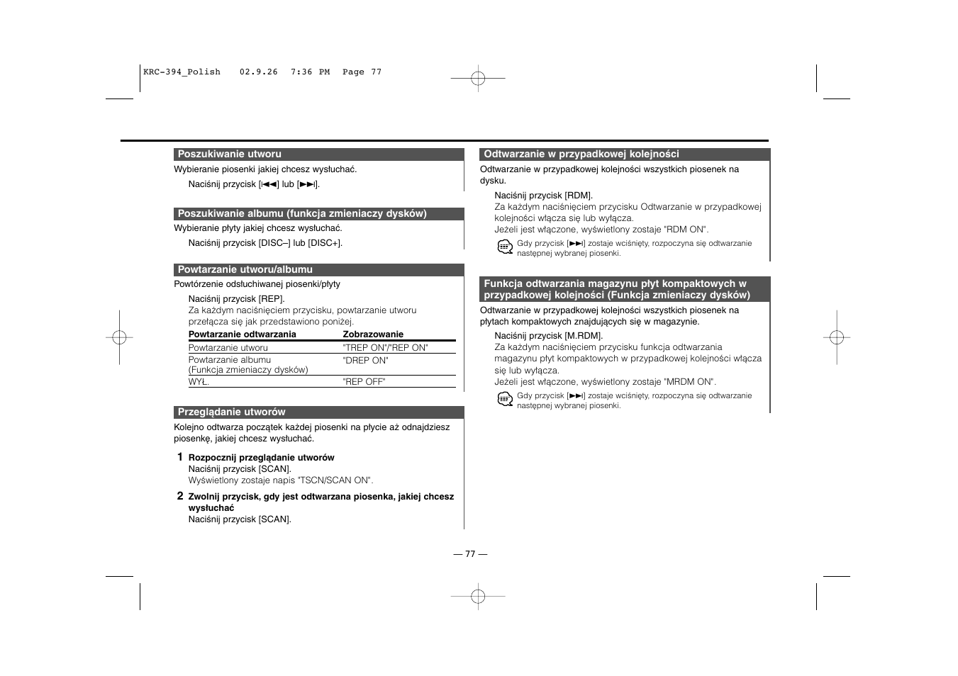 Kenwood KRC-31 User Manual | Page 77 / 122