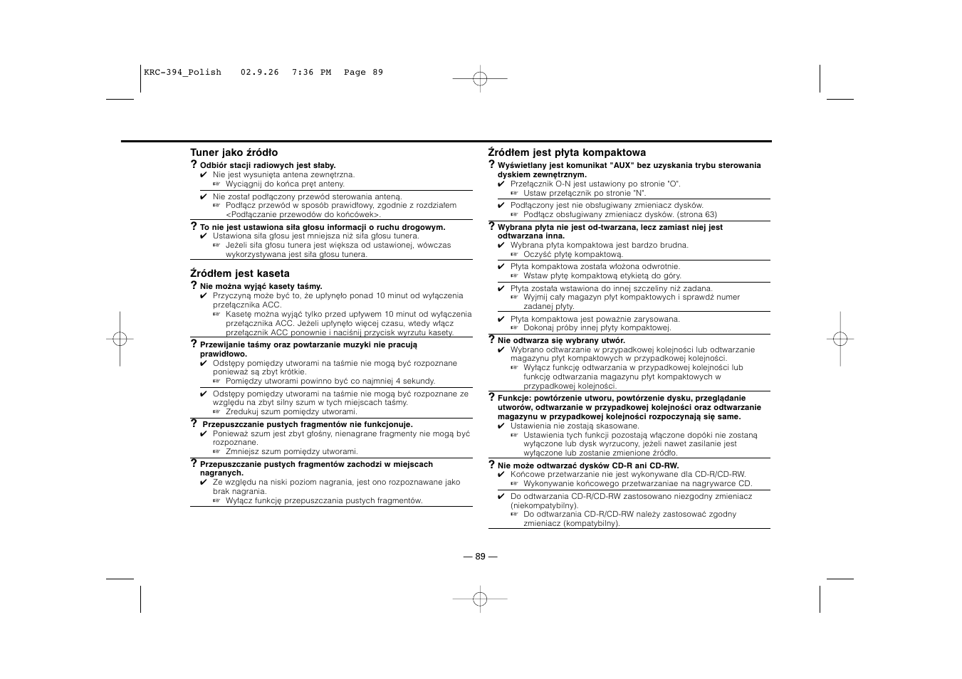 Kenwood KRC-31 User Manual | Page 89 / 122