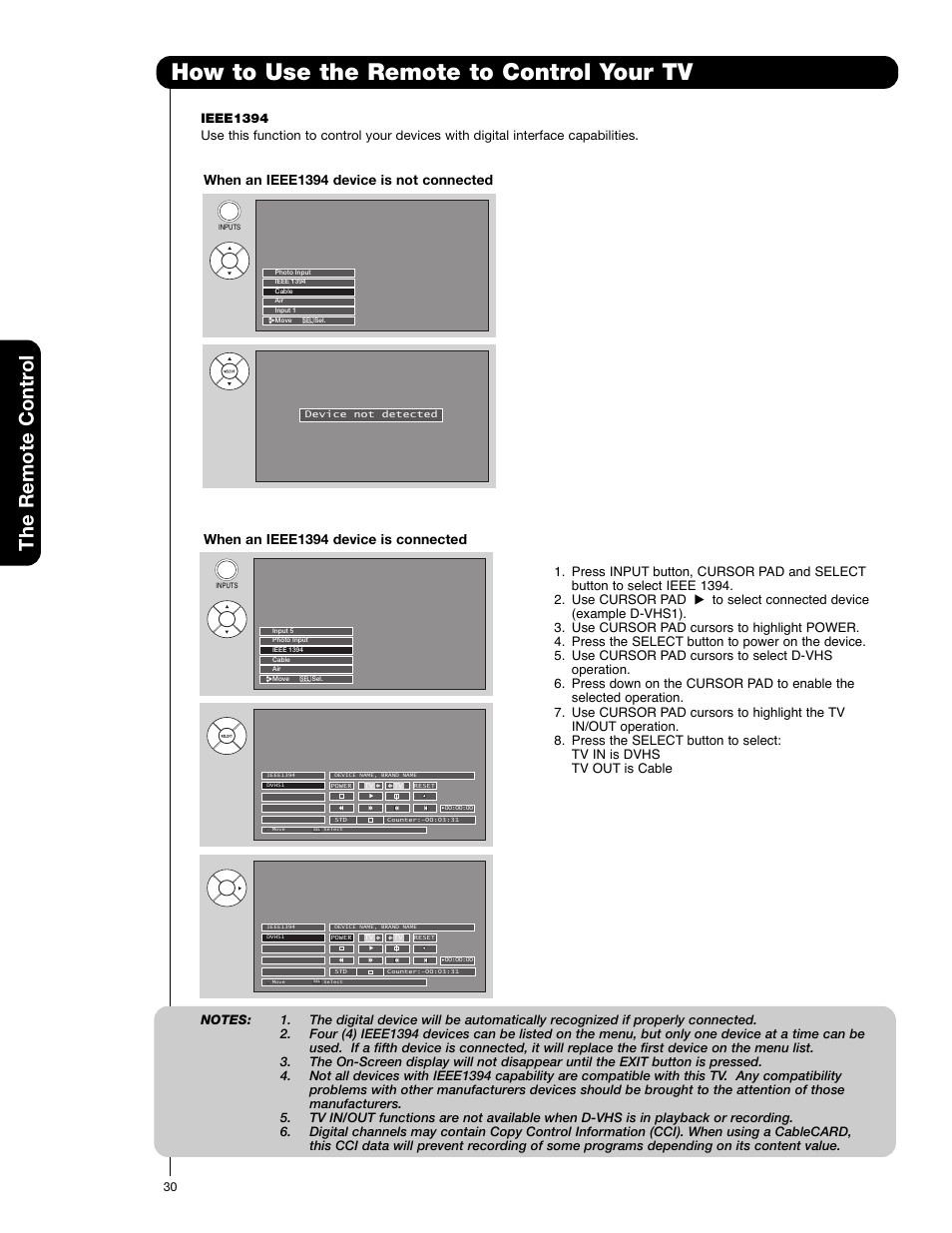 How to use the remote to control your tv, The remote contr o l | Hitachi 55HDX62 User Manual | Page 30 / 105