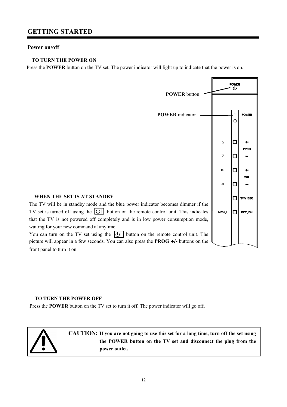 Getting started | Hitachi C43-FD7000 User Manual | Page 12 / 56