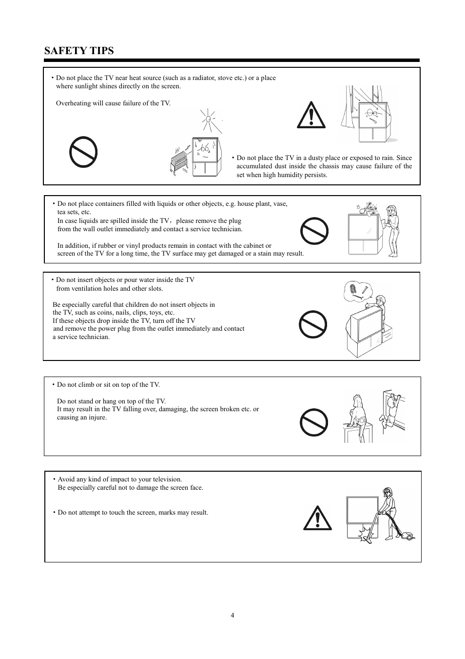 Safety tips | Hitachi C43-FD7000 User Manual | Page 4 / 56