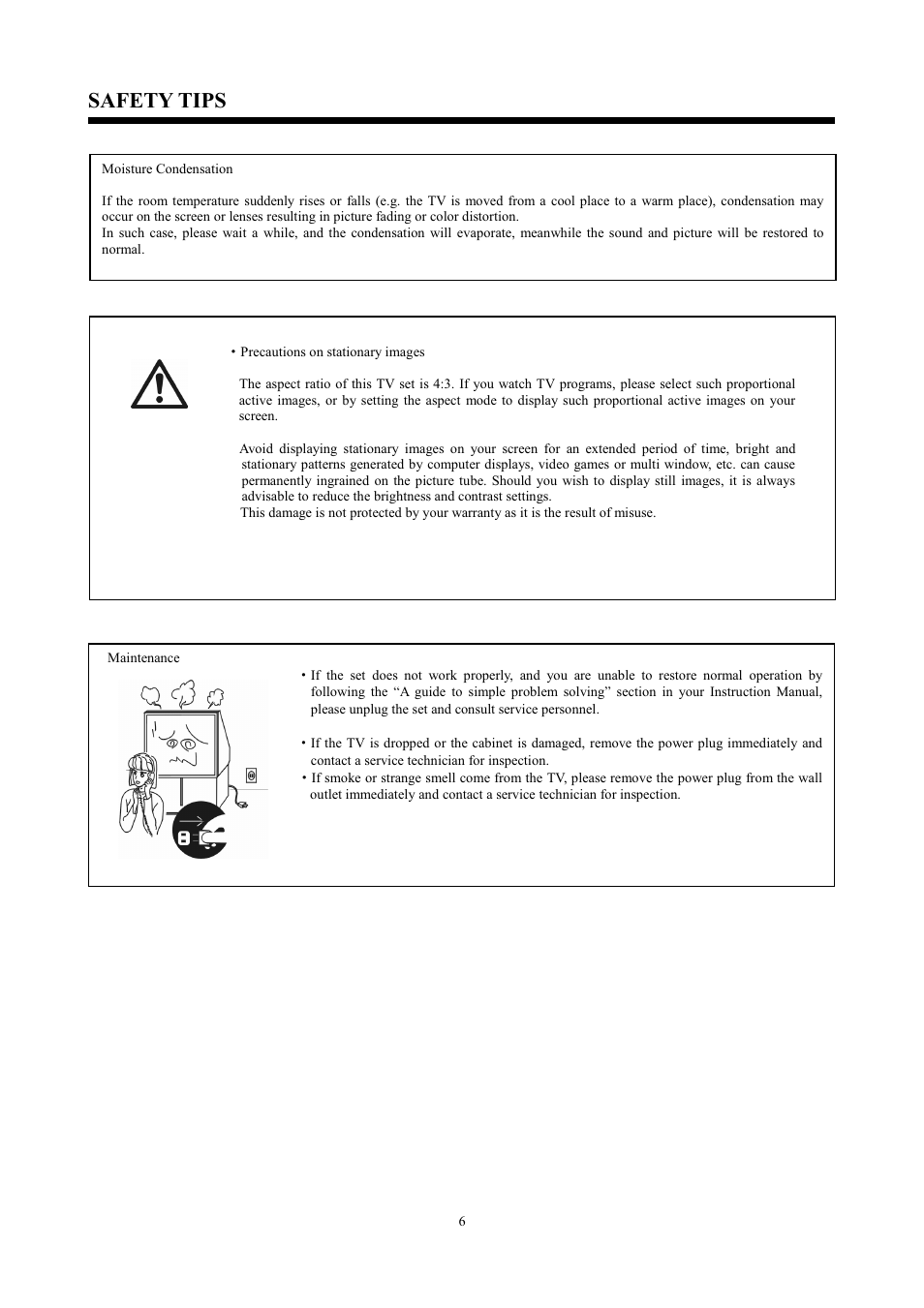 Safety tips | Hitachi C43-FD7000 User Manual | Page 6 / 56