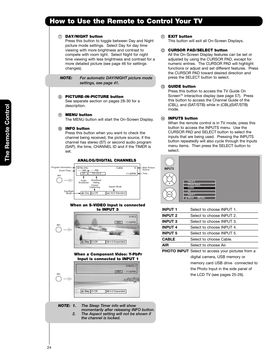 How to use the remote to control your tv, The remote contr o l | Hitachi 60VG825 User Manual | Page 24 / 64