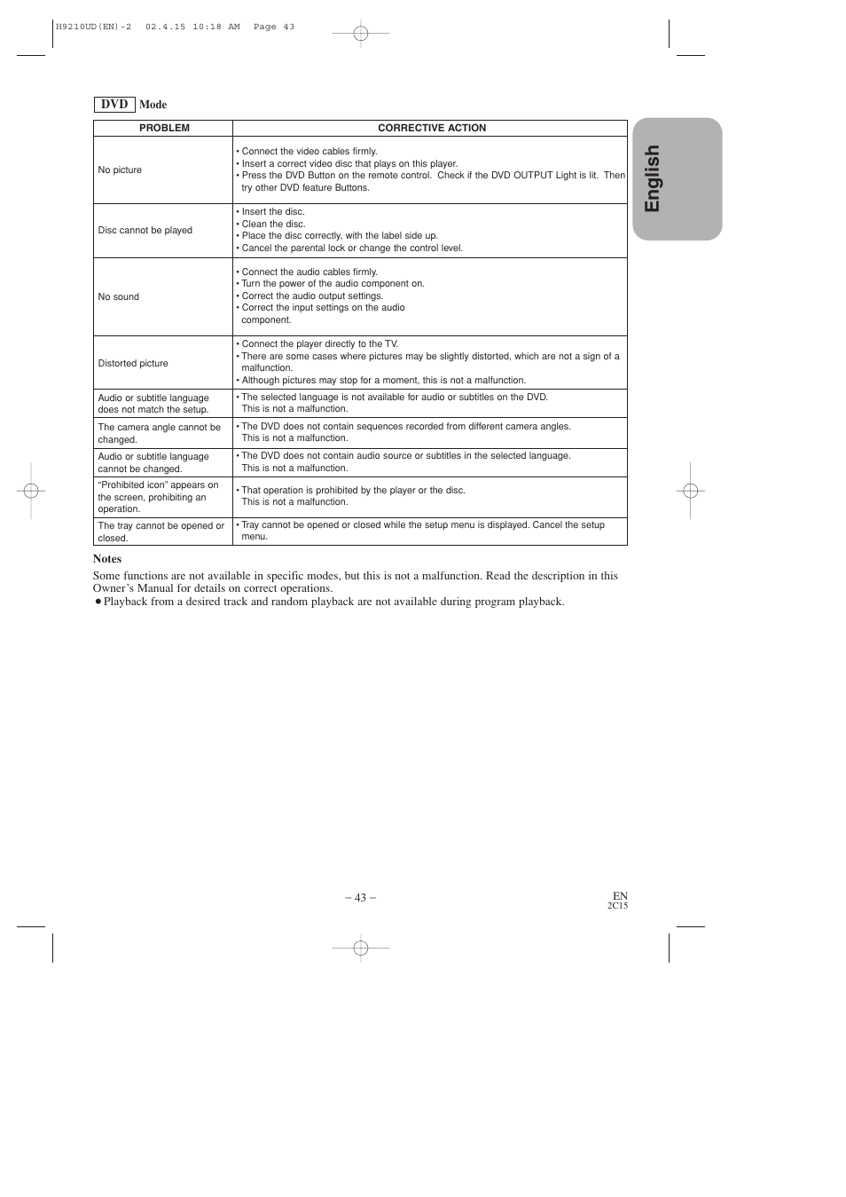 English | Hitachi DV-PF2U User Manual | Page 43 / 140