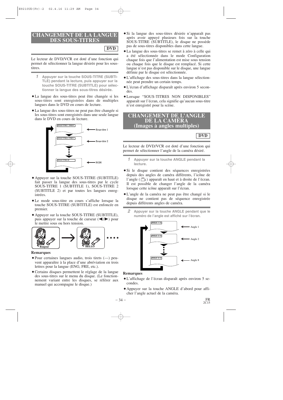 Changement de la langue des sous-titres | Hitachi DV-PF2U User Manual | Page 80 / 140