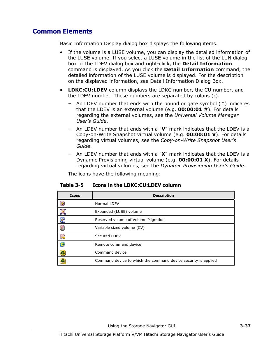 Common elements, Common elements -37 | Hitachi MK-96RD621-08 User Manual | Page 103 / 188