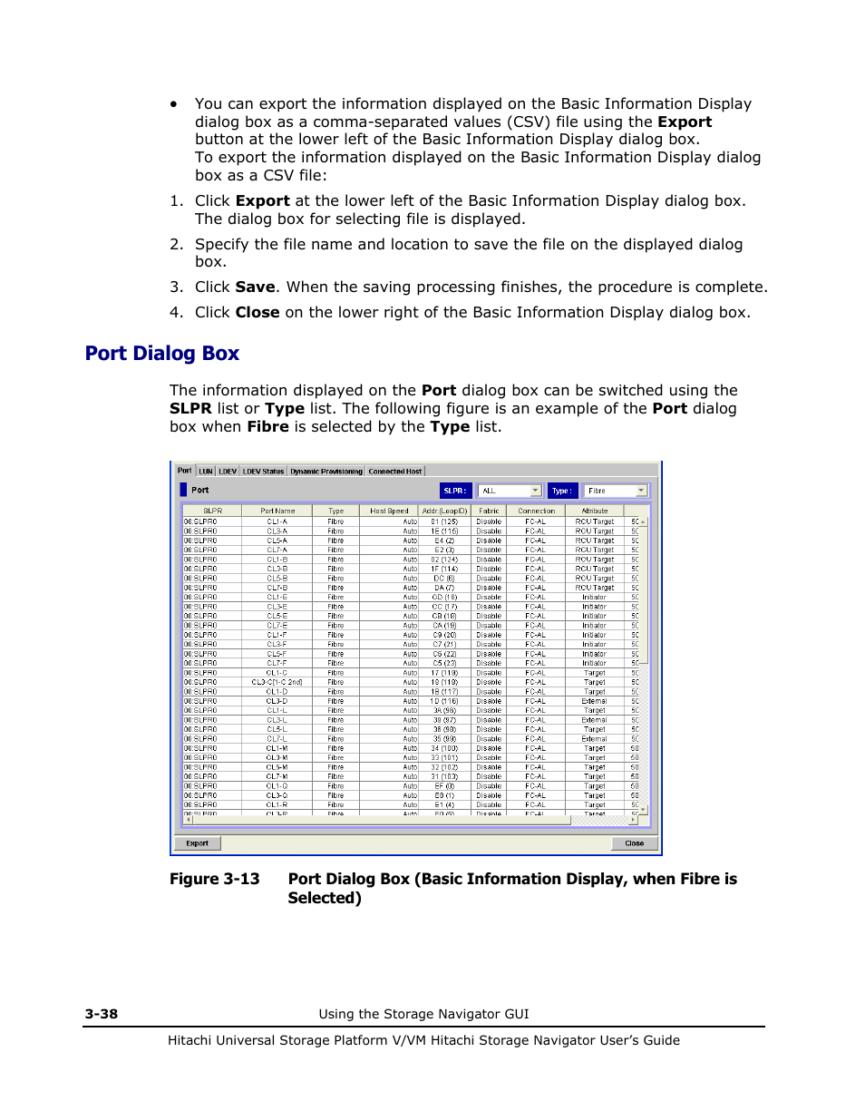 Port dialog box, Port dialog box -38 | Hitachi MK-96RD621-08 User Manual | Page 104 / 188