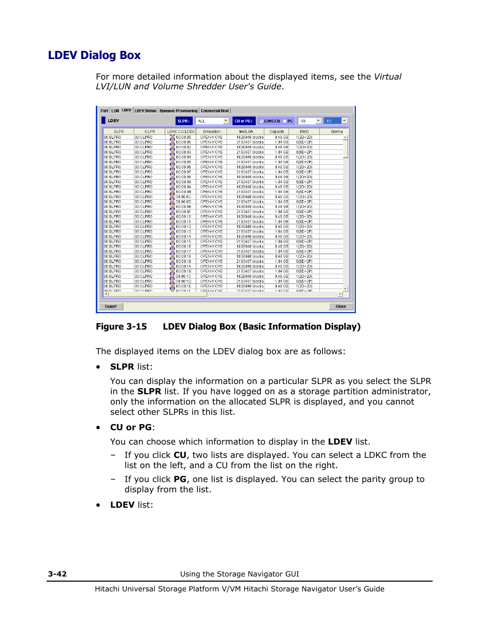 Ldev dialog box, Ldev dialog box -42 | Hitachi MK-96RD621-08 User Manual | Page 108 / 188