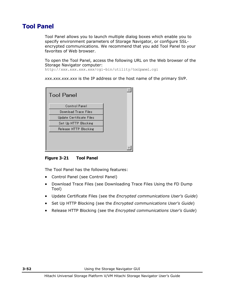 Tool panel, Tool panel -52, Tool panel (see tool panel) | Tool panel) | Hitachi MK-96RD621-08 User Manual | Page 118 / 188