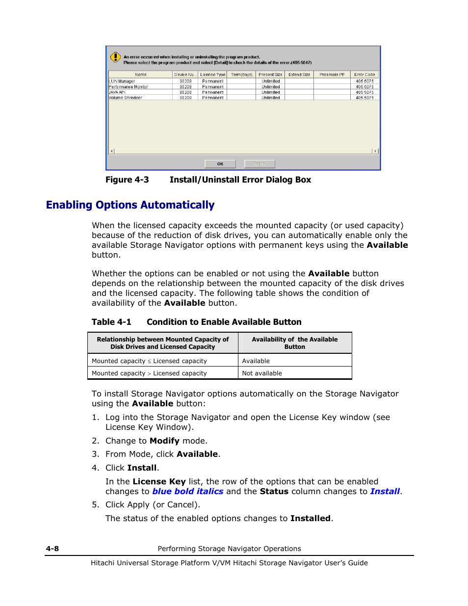 Enabling options automatically, Enabling options automatically -8 | Hitachi MK-96RD621-08 User Manual | Page 132 / 188