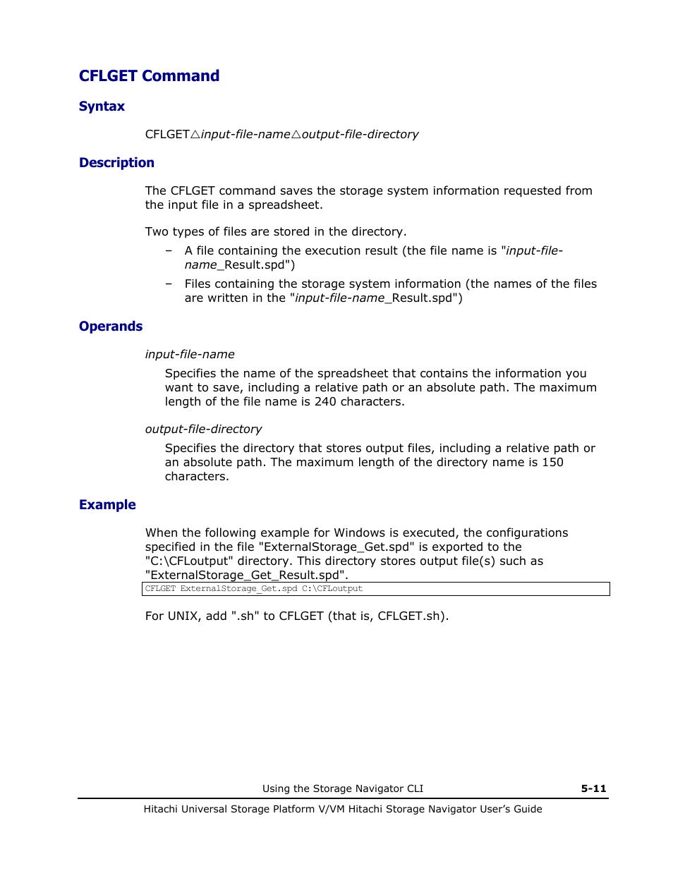 Cflget command, Cflget command -11 | Hitachi MK-96RD621-08 User Manual | Page 165 / 188