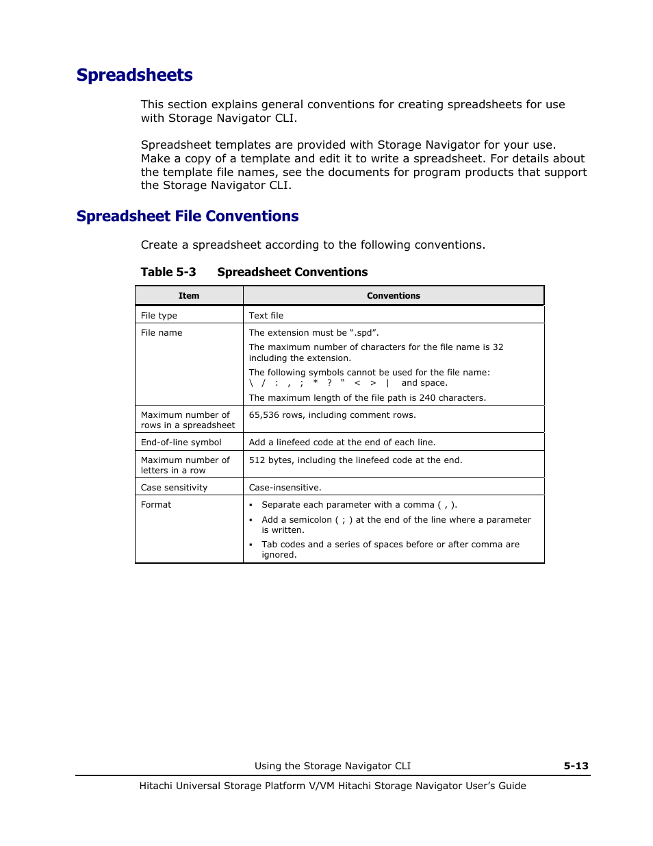 Spreadsheets, Spreadsheet file conventions, Spreadsheets -13 | Spreadsheet file conventions -13 | Hitachi MK-96RD621-08 User Manual | Page 167 / 188