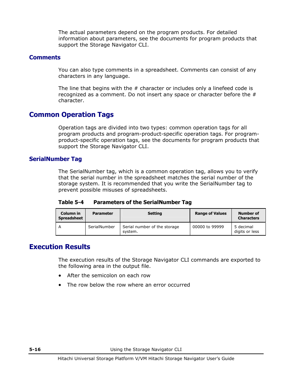 Common operation tags, Execution results, Common operation tags -16 | Execution results -16 | Hitachi MK-96RD621-08 User Manual | Page 170 / 188
