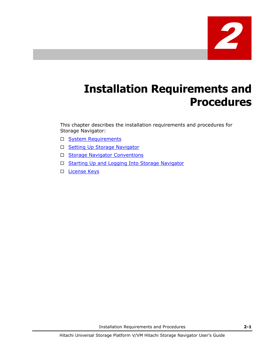 Installation requirements and procedures, Installation requirements and procedures -1 | Hitachi MK-96RD621-08 User Manual | Page 29 / 188