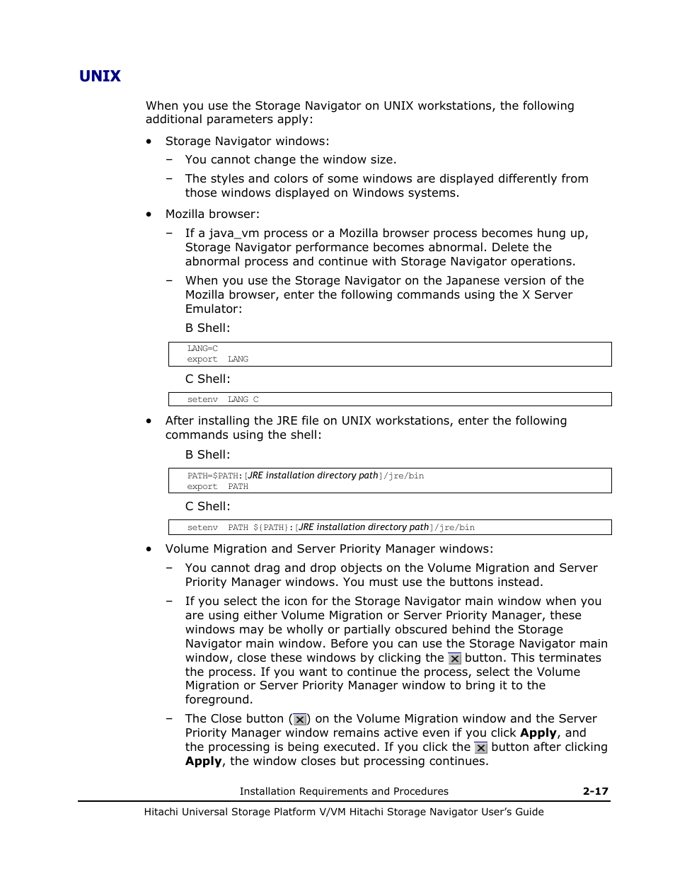Unix, Unix -17 | Hitachi MK-96RD621-08 User Manual | Page 45 / 188