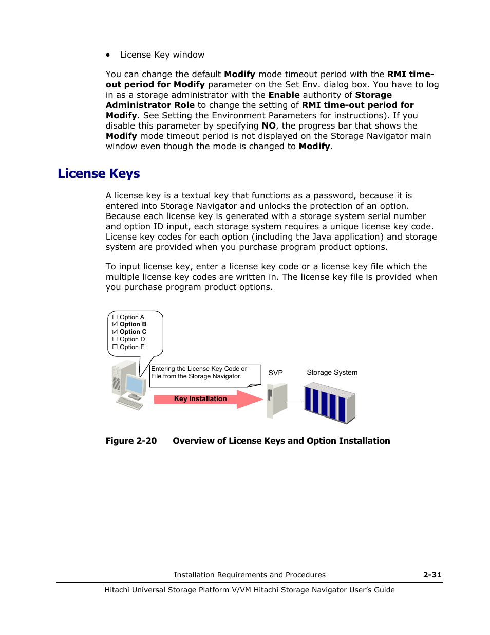 License keys, License keys -31 | Hitachi MK-96RD621-08 User Manual | Page 59 / 188