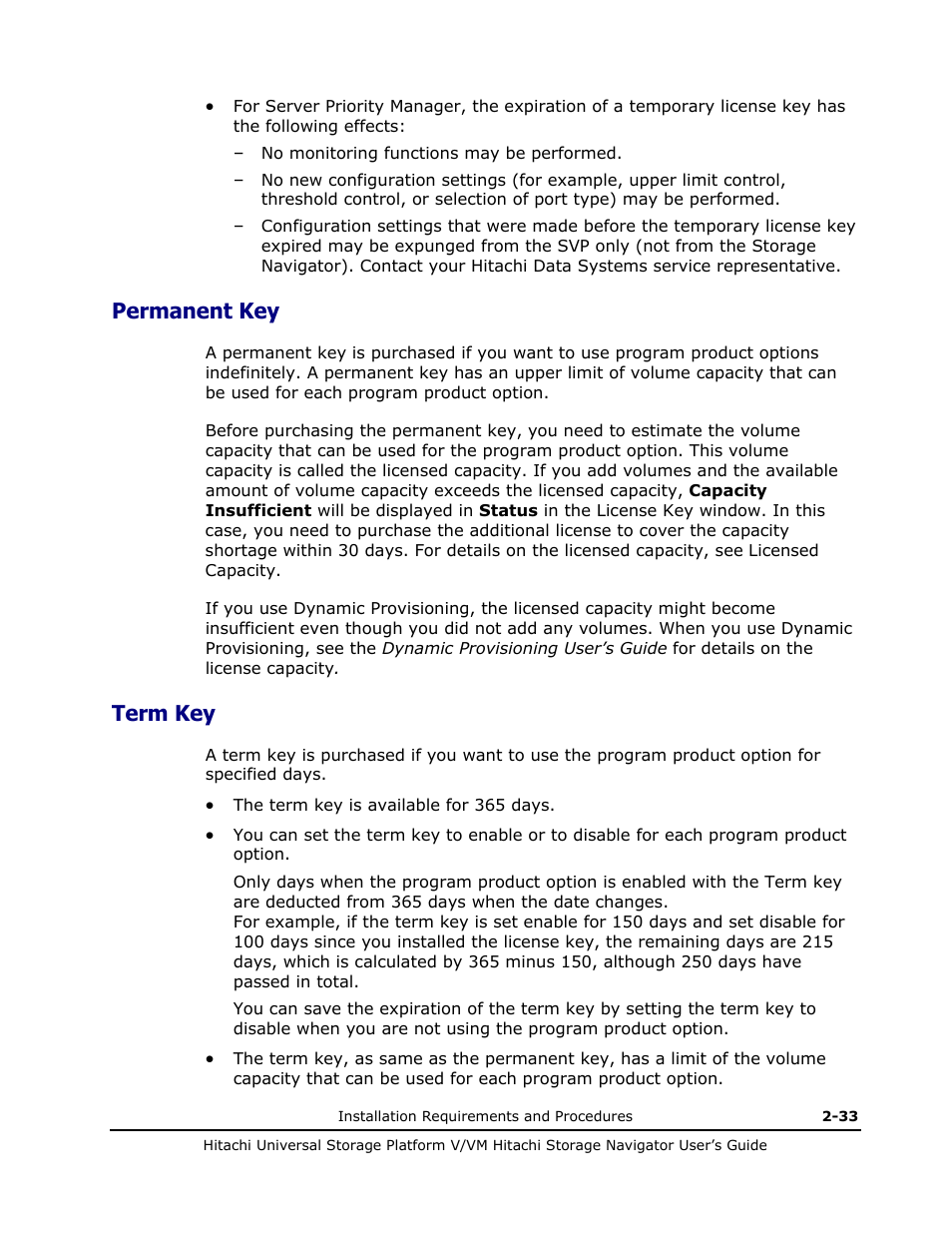 Permanent key, Term key, Permanent key -33 | Term key -33 | Hitachi MK-96RD621-08 User Manual | Page 61 / 188