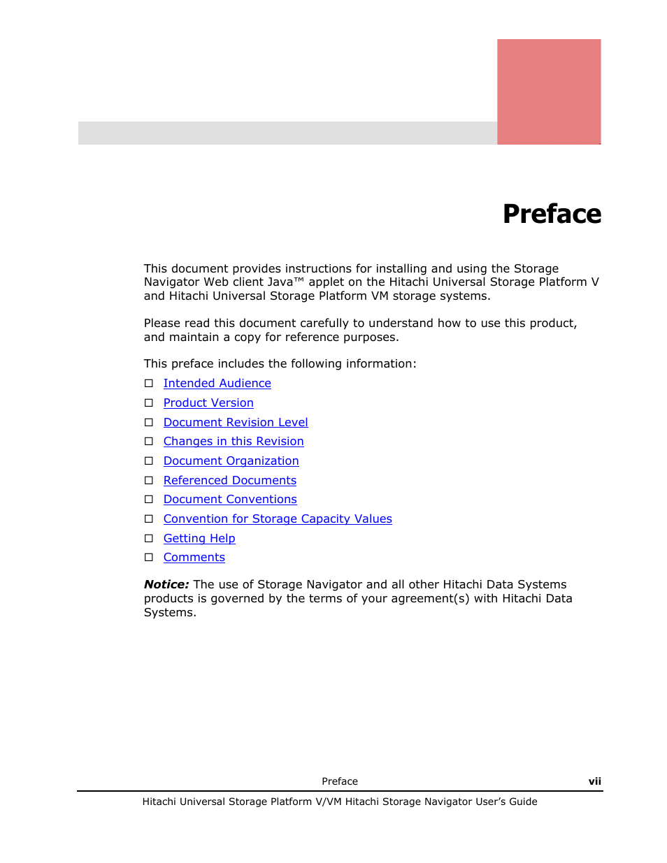 Preface | Hitachi MK-96RD621-08 User Manual | Page 7 / 188