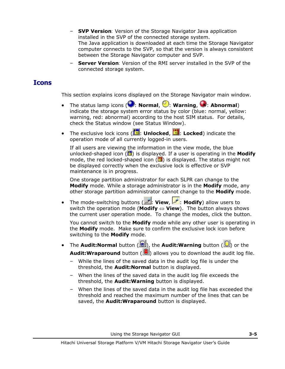 Icons, Icons -5, Icons (see icons) | Hitachi MK-96RD621-08 User Manual | Page 71 / 188