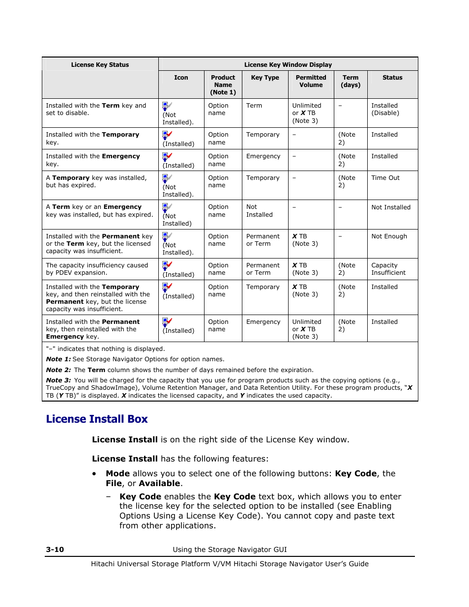 License install box, License install box -10 | Hitachi MK-96RD621-08 User Manual | Page 76 / 188