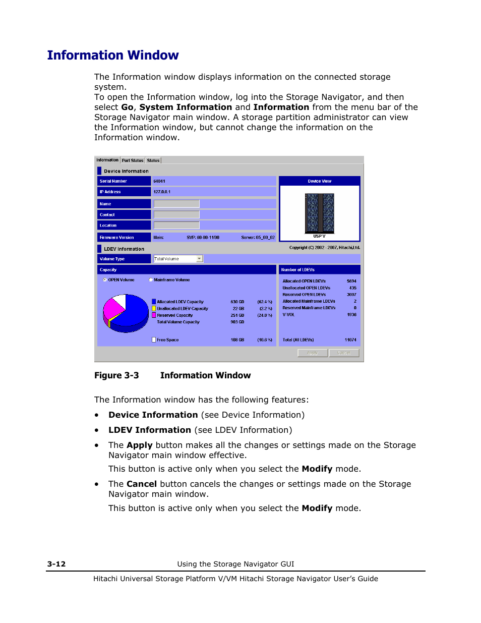 Information window, Information window -12, N window (see information window) | Hitachi MK-96RD621-08 User Manual | Page 78 / 188