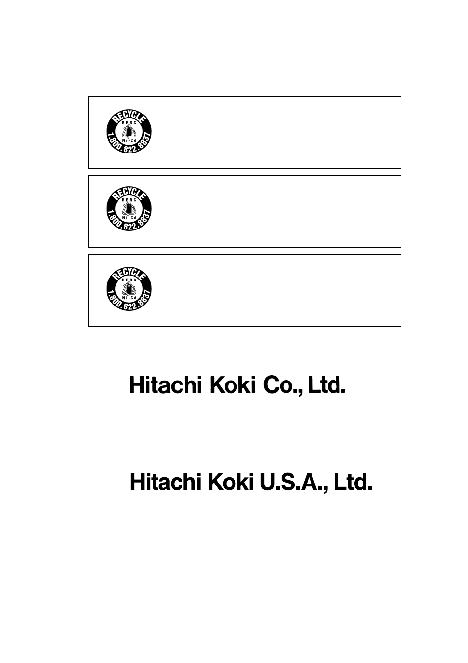 Hitachi koki canada co | Hitachi CR 18DV User Manual | Page 80 / 80