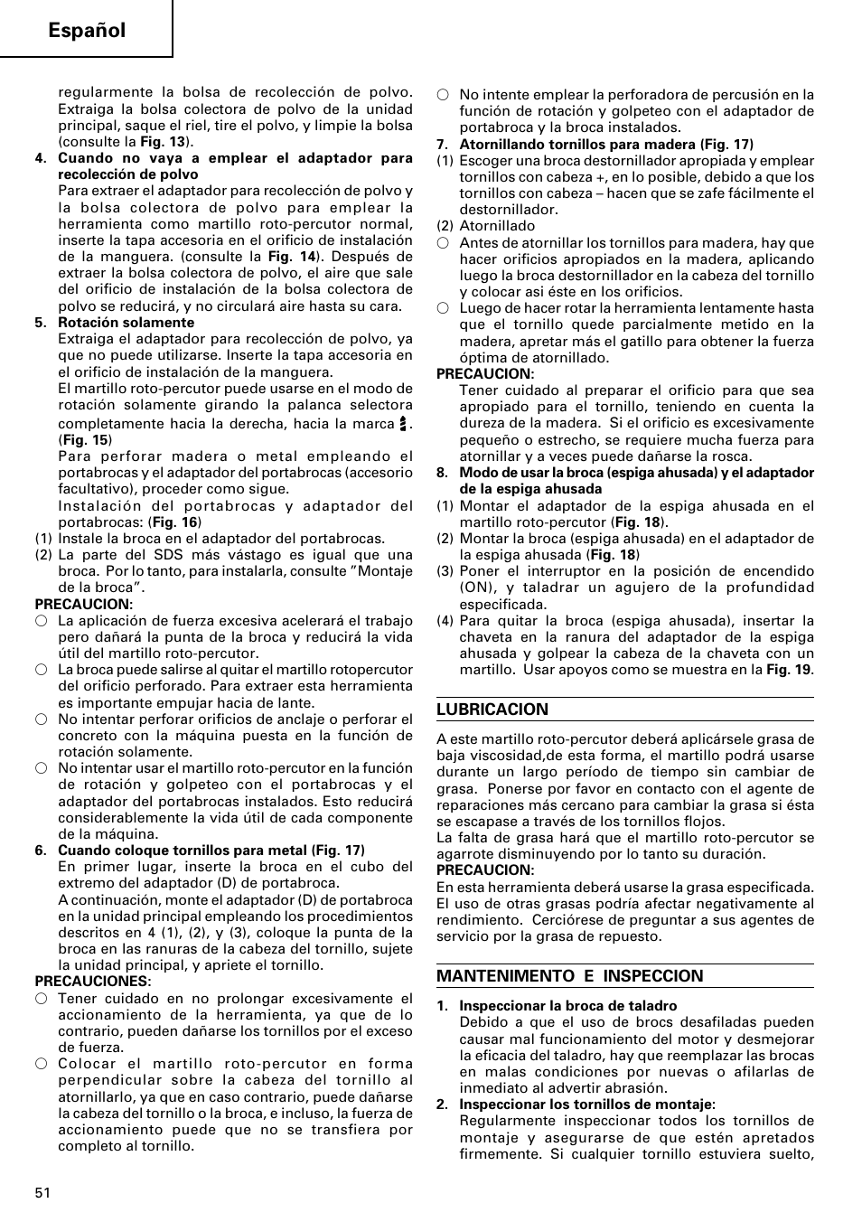 Español | Hitachi 24PD User Manual | Page 52 / 58