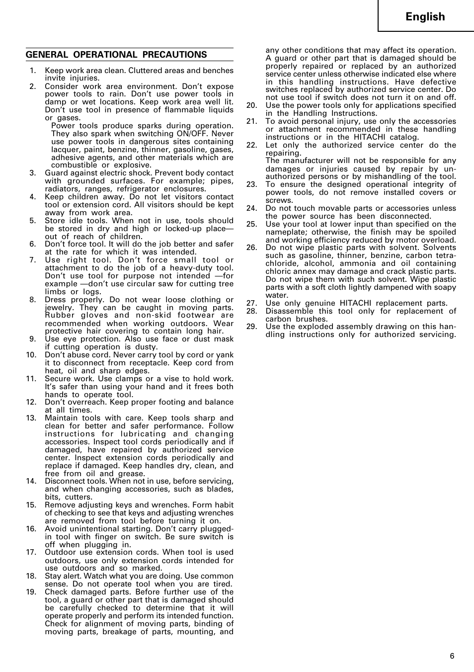 English | Hitachi 24PD User Manual | Page 7 / 58