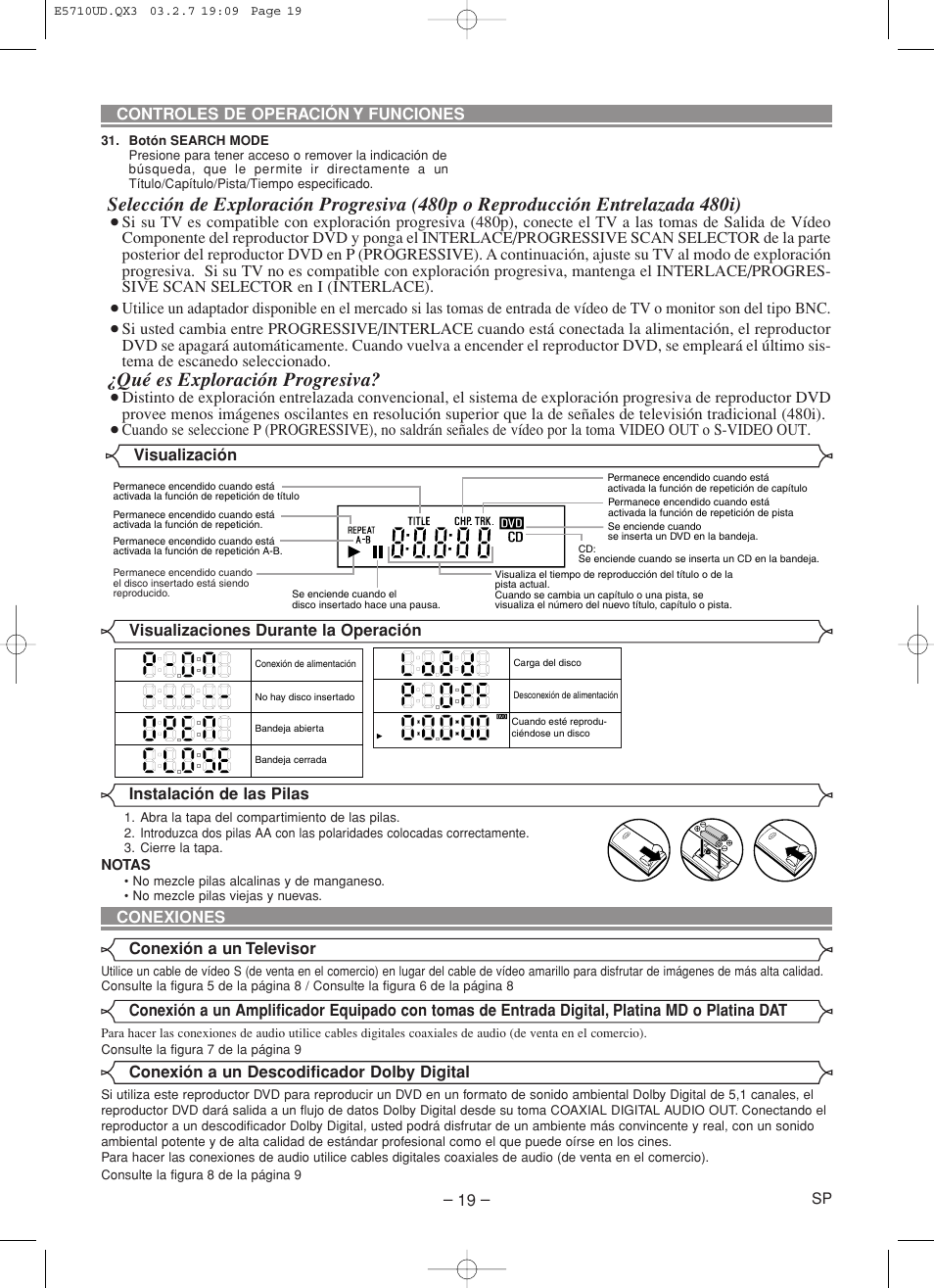 Qué es exploración progresiva | Hitachi DVP735U User Manual | Page 19 / 20