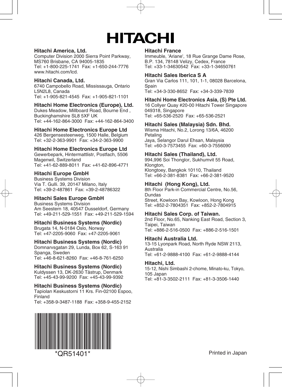 Hitachi CP-S370W User Manual | Page 39 / 39