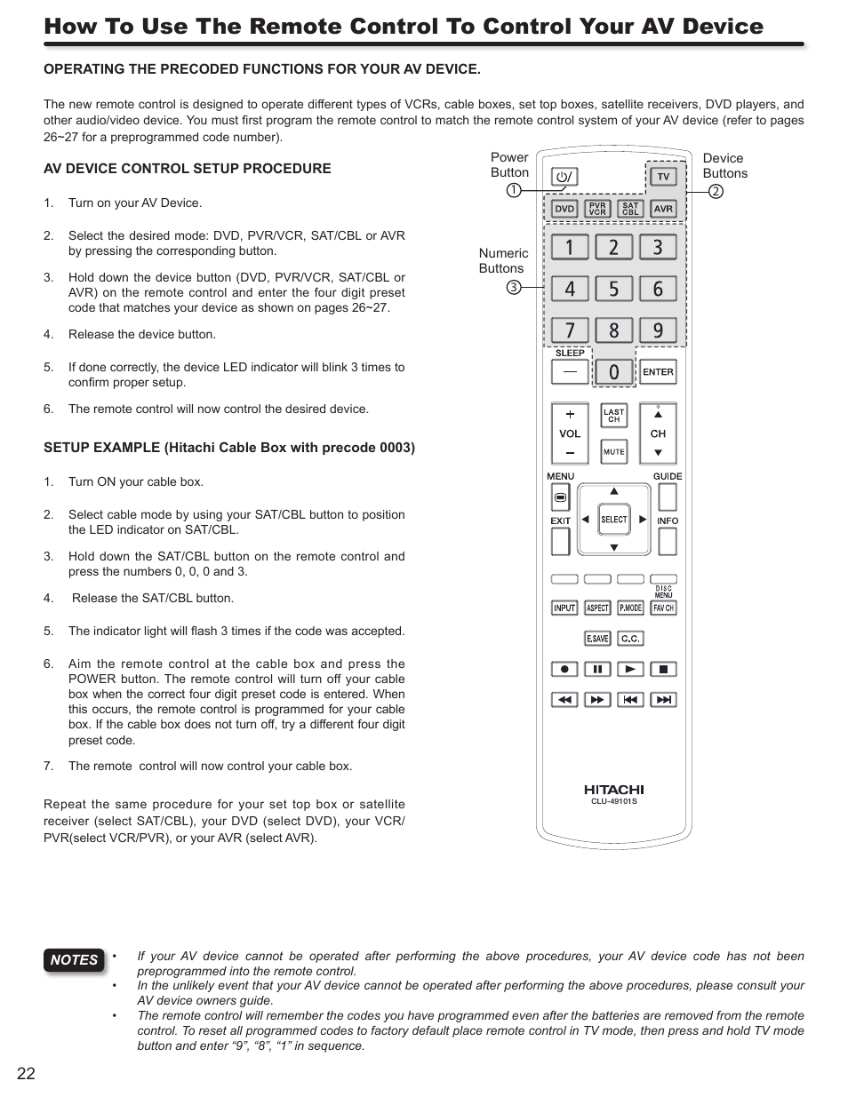 Hitachi LE46S704 User Manual | Page 22 / 60