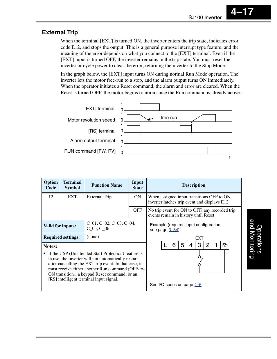 External trip | Hitachi SJ100 User Manual | Page 134 / 214