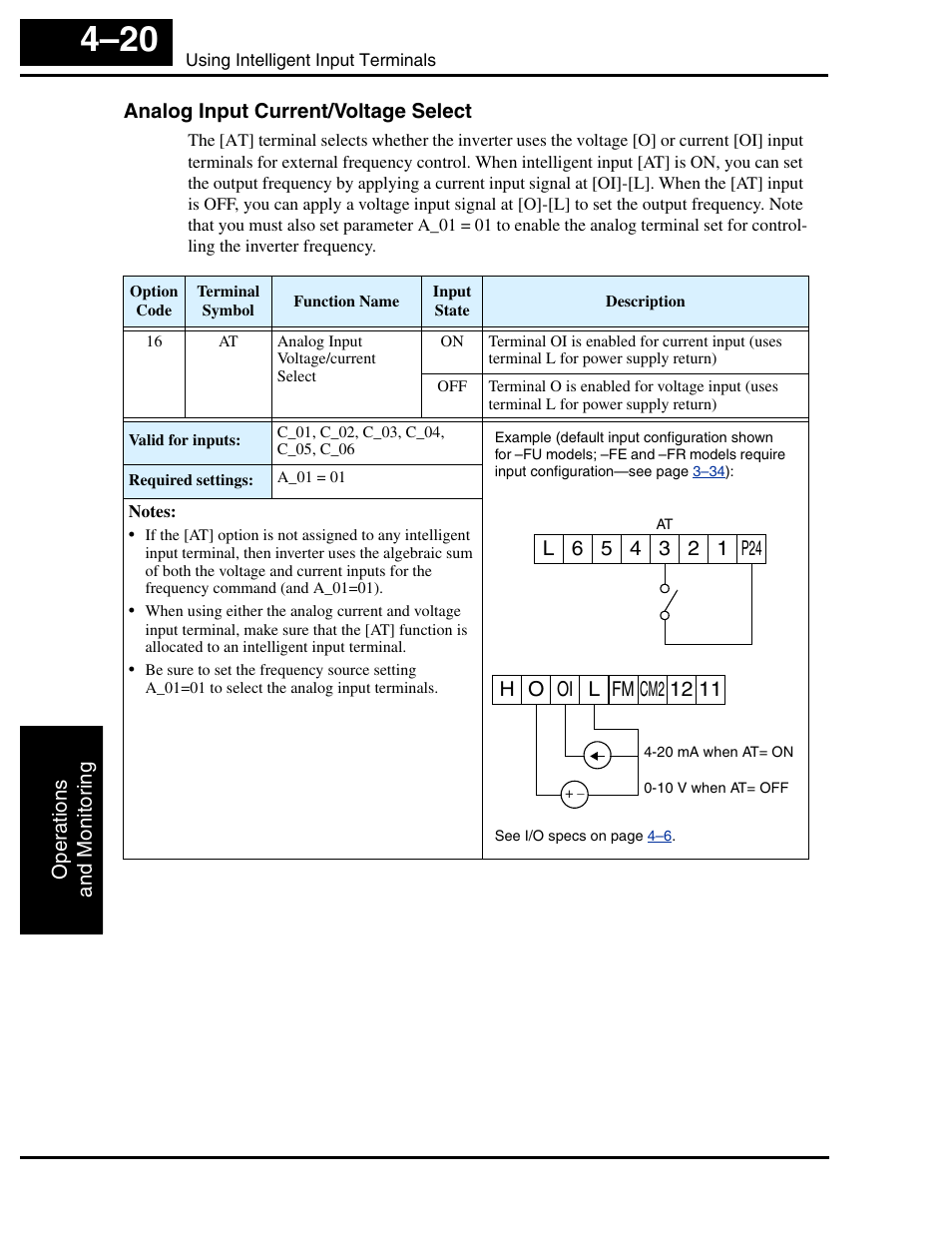 Analog input current/voltage select | Hitachi SJ100 User Manual | Page 137 / 214