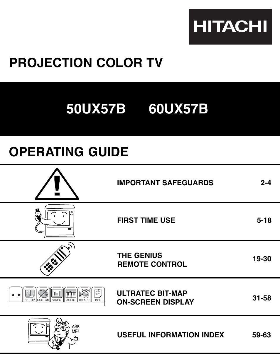 Hitachi 60UX57B User Manual | 64 pages