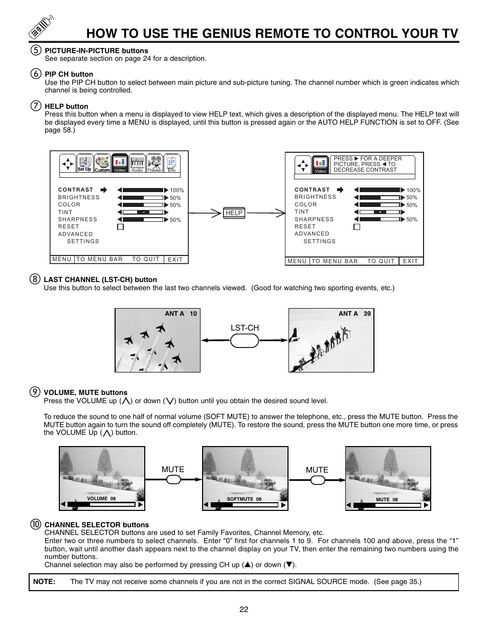 How to use the genius remote to control your tv | Hitachi 60UX57B User Manual | Page 22 / 64