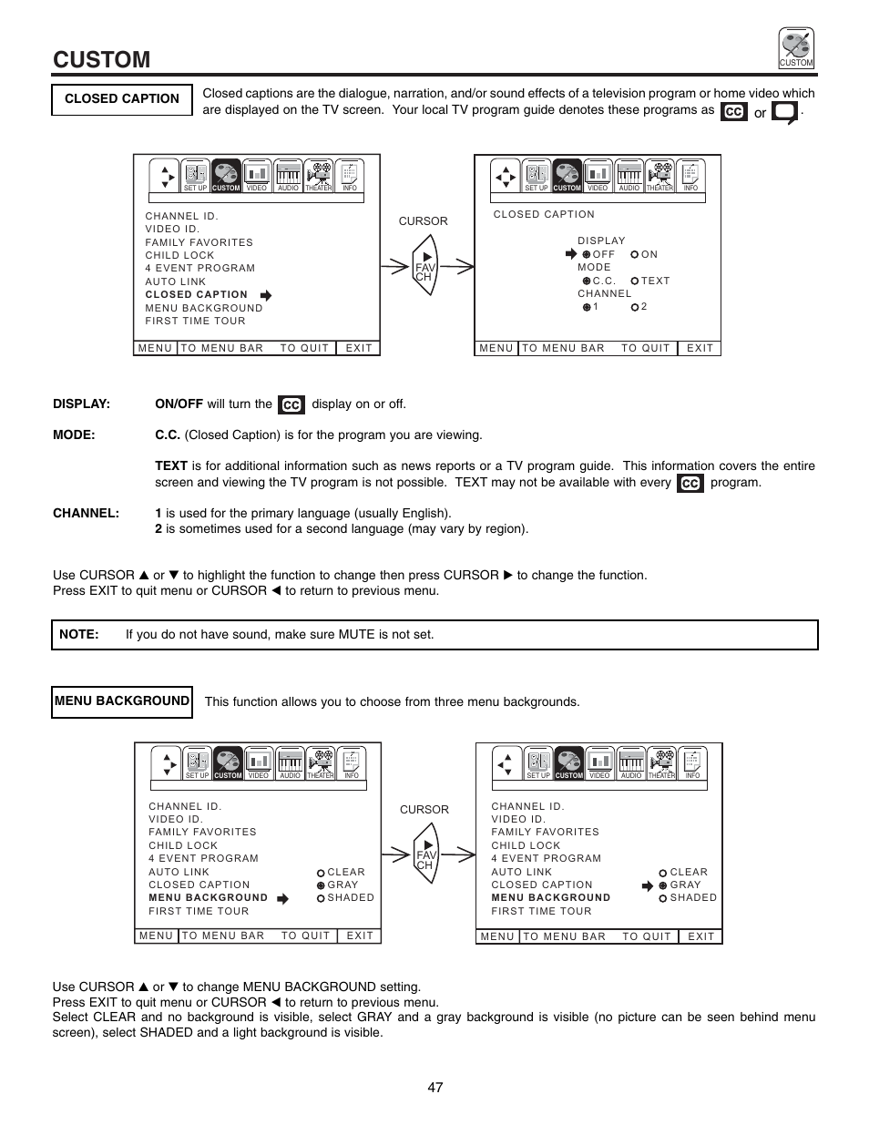 Custom | Hitachi 60UX57B User Manual | Page 47 / 64