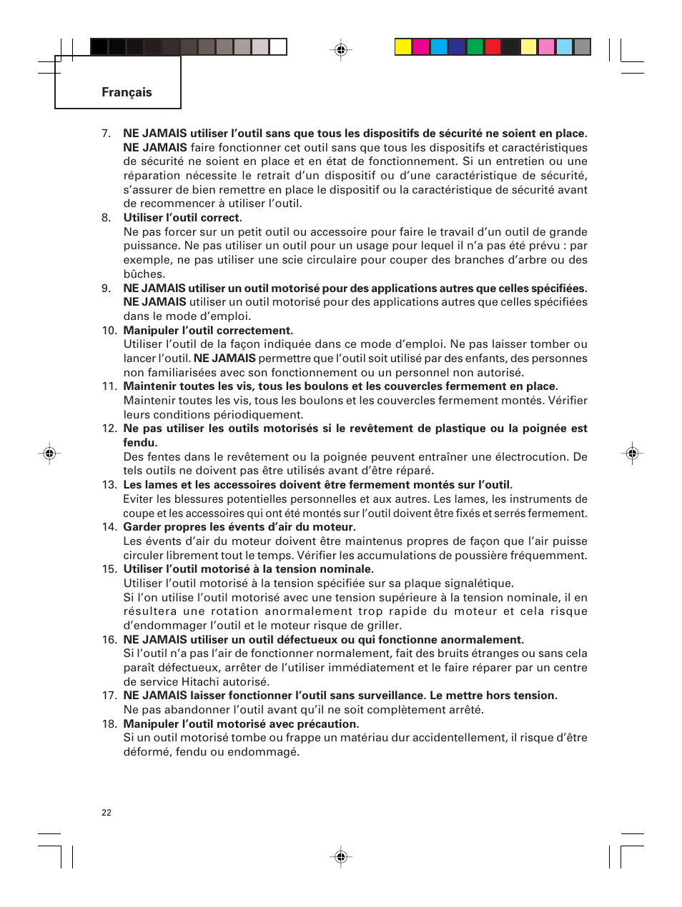 Hitachi G 23MR User Manual | Page 22 / 52