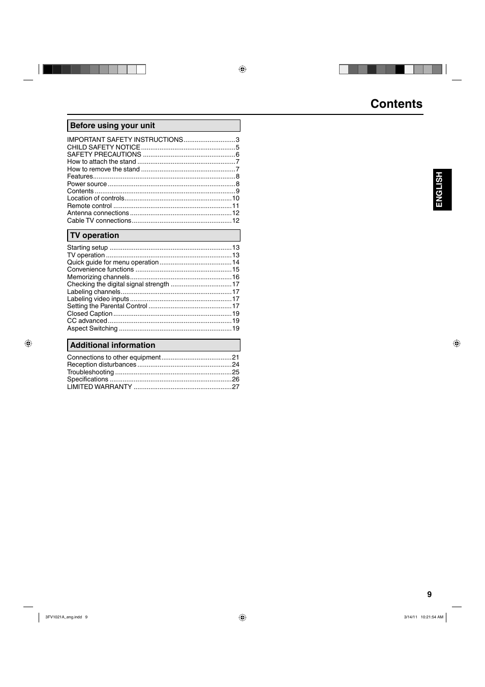 Hitachi L40A105 User Manual | Page 9 / 27