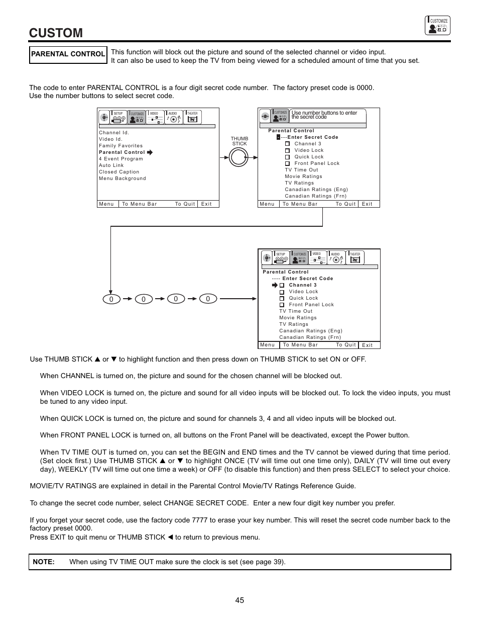 Custom | Hitachi 53SBX10B User Manual | Page 45 / 60