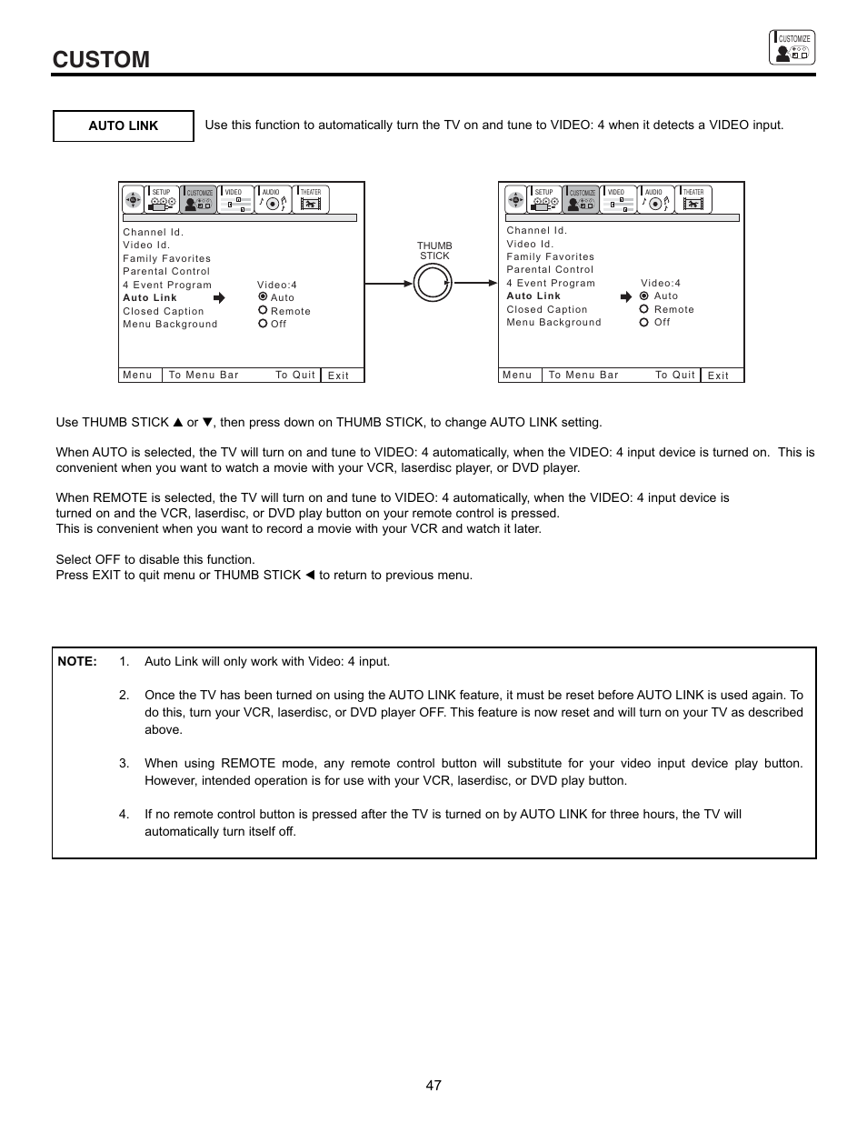 Custom | Hitachi 53SBX10B User Manual | Page 47 / 60