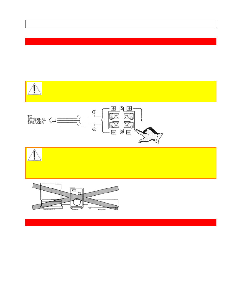 Rear speaker terminal connections, Tips on rear panel connections | Hitachi 53SBX01B User Manual | Page 22 / 105